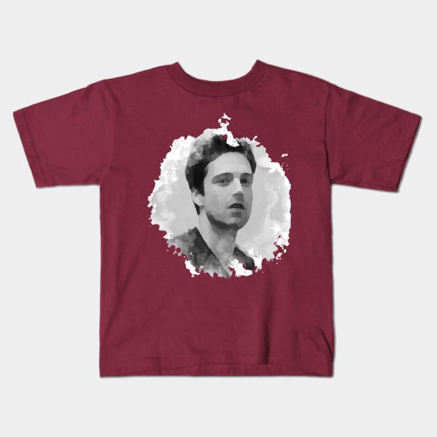 Monochrome Watercolor Sebastian Stan Kids T-Shirt by EatMyTardis